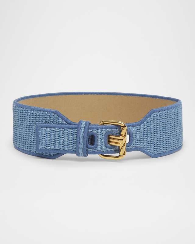 Inlaid Raffia Belt